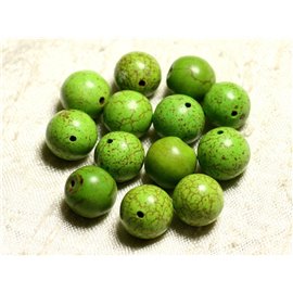 10st - Synthetische Turkoois kralen 12mm Ballen Groen 4558550028785
