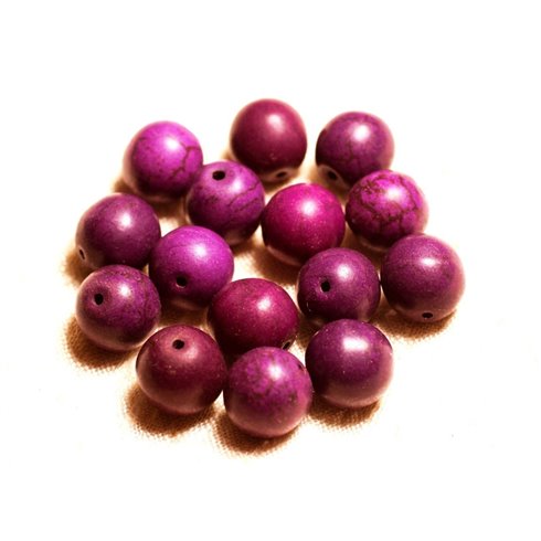 10pc - Perles Turquoise Synthèse Boules 12mm Violet   4558550028808