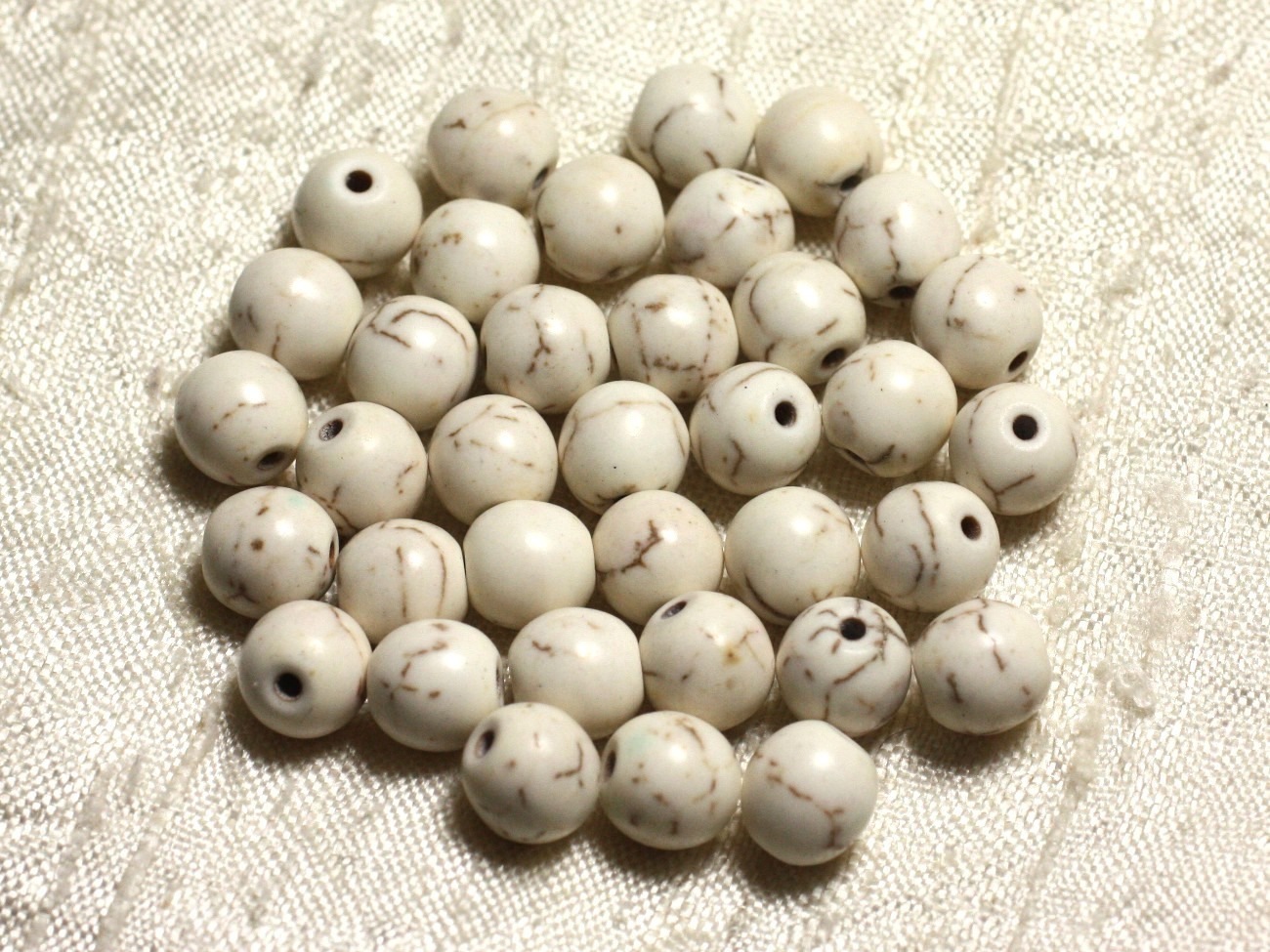 20pc - Perles Turquoise Synthèse Boules 8mm Blanc   4558550028846 
