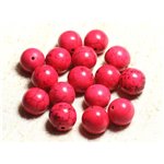 4pc - Perles Turquoise Synthèse Boules 14mm Rose   4558550028877