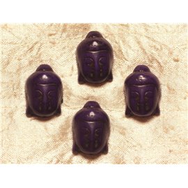 2pc - Perlina turchese sintetica Buddha 29 mm Viola 4558550028952 