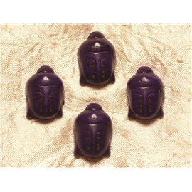2pc - Synthetic Turquoise Bead Buddha 29mm Purple 4558550028952 