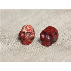 1Stk - Perle Pierre Jasper breschia - Totenkopf Totenkopf 14x10mm Seitliche Bohrung 4558550029010