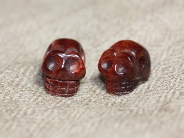 1pc - Perle Pierre Oeil de taureau - Crâne tête de mort 14x10mm Perçage Côté   4558550029058 