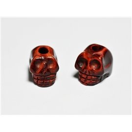 1pc - Bead Stone Bull's Eye - Skull 14x10mm Top Drilling 4558550029096