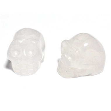1pc - Perle de Pierre Jade blanche - Crâne tête de mort 14x10mm Perçage dessus - 4558550029157