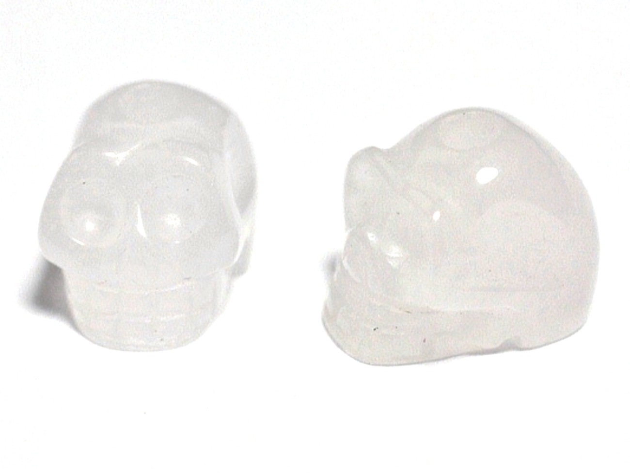 1pc - Perle de Pierre Jade blanche - Crâne tête de mort 14x10mm Perçage dessus - 4558550029157