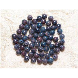 10pc - Perles Pierre - Jade Boules 6mm Bleu Marine Nuit Violet Prune - 4558550029201