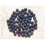 20pc - Perles de Pierre - Jade Bleu et Prune Boules 6mm -  4558550029201 