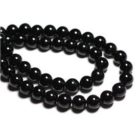 4pc - Stone Beads - Black Tourmaline Balls 8mm - 4558550029225 