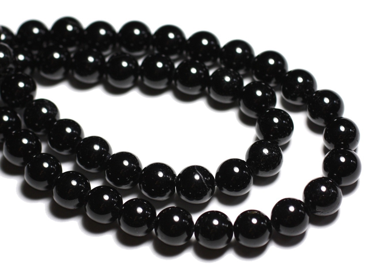 4pc - Perles de Pierre - Tourmaline Noire Boules 8mm - 4558550029225 