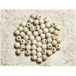 40pc - Perles Turquoise Synthèse Boules 6mm Blanc crème   4558550029263 