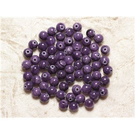20pc - Stone Beads - Purple and Mauve Jade Balls 6mm 4558550029287 