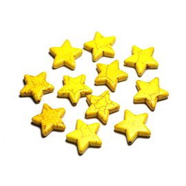 5pc - Synthetic Turquoise Star Beads 20mm Yellow 4558550029379