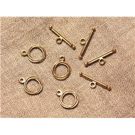 30 Stück - Toggle T Metall Runde goldene Metallverschlüsse 17x13mm 4558550029409