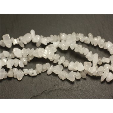 100pc environ - Perles Rocailles Chips de Pierre - Jade blanche 4-10mm   4558550029416