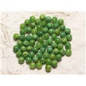 20pc - Perles de Pierre - Jade Boules 6mm Vert et Jaune 4558550029799