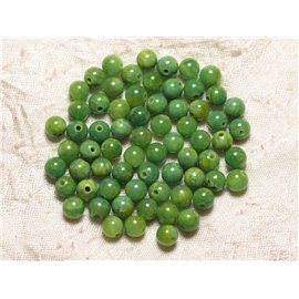 20pc - Stone Beads - Jade Balls 6mm Green and Yellow 4558550029799