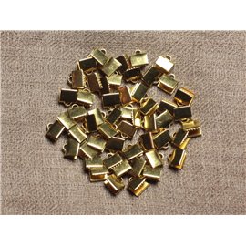 20pc - Gold metal end caps nickel free quality 7x5mm 4558550029713