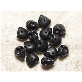 10pc - Synthetic Turquoise Skull Beads 14mm Black 4558550029720 