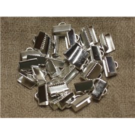 20pz - Tappi terminali in metallo argento di qualità nichel free 10x5mm 4558550029737