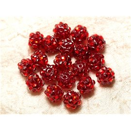 10Stk - Shamballas Harzperlen 10x8mm Rot 4558550029744