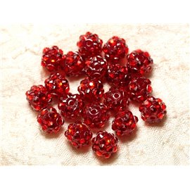 10pc - Shamballas Resin Beads 10x8mm Red 4558550029744