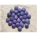 10pc - Perles de Pierre - Jade Bleu et Rose Boules 10mm  4558550029768