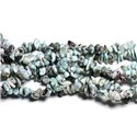 20pc - Perles pierre - Larimar rocailles chips 5-10mm Bleu turquoise blanc noir - 4558550029775