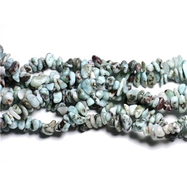 50pc - Perles de pierres Rocailles Chips de Larimar 5-10mm  4558550029775