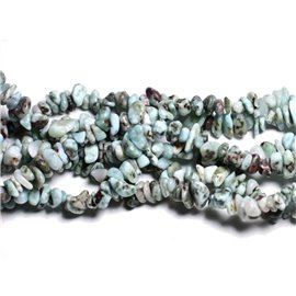 20pc - Perles pierre - Larimar rocailles chips 5-10mm Bleu turquoise blanc noir - 4558550029775