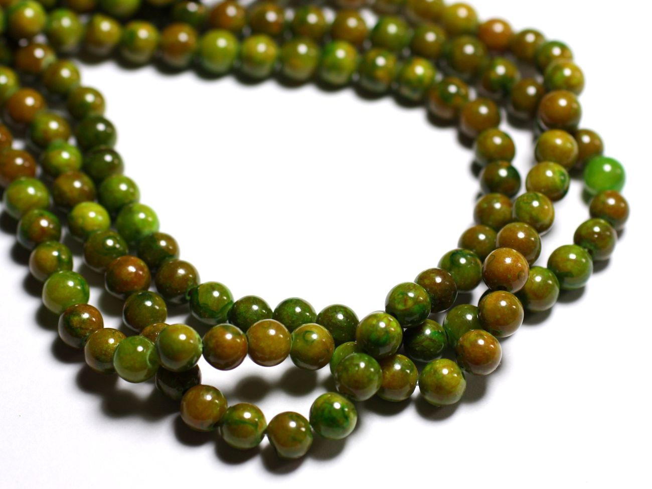 20pc - Perles de Pierre - Jade Boules 6mm Vert Orange  4558550029584 