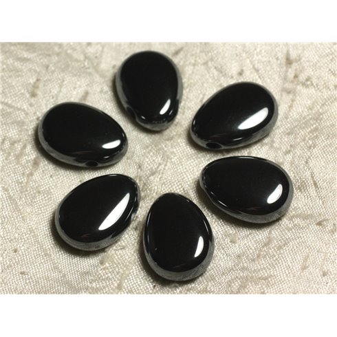 Pendentif Goutte Pierre semi précieuse - Hématite 25mm  4558550029812