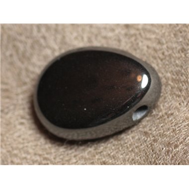 Pendentif Goutte Pierre semi précieuse - Hématite 25mm  4558550029812