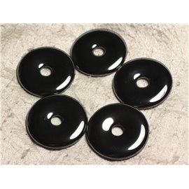 1pc - Perle Pendentif Pierre - Rond Cercle Anneau Donut Pi 40mm - Hématite métal gris noir - 4558550029843