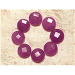 2pc - Perles de Pierre - Jade Palets Facettés 14mm Violet Rose -  4558550029942 