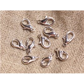 20pc - Lobster Clasps 12mm Silver Metal Quality 4558550029973