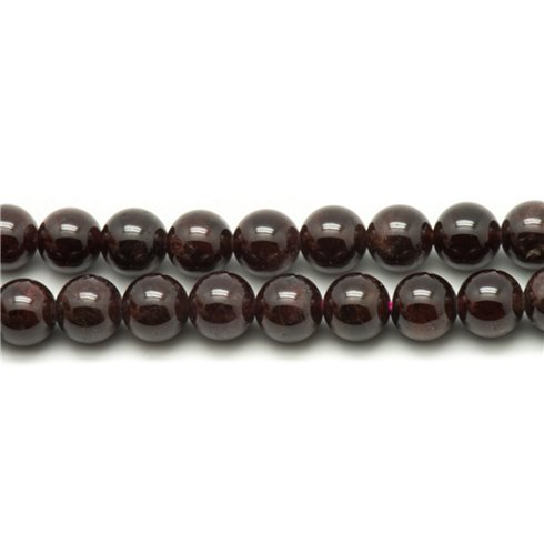 4pc - Perles Pierre Grenat Boules 10mm rouge bordeaux noir - 4558550026811