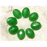 2pc - Perles de Pierre - Jade Ovales Facettés 14x10mm Vert Emeraude - 4558550030054