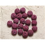 10pc - Perles de Pierre - Lave Boules 10mm Rose  4558550030092