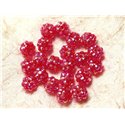 10pc - Perles Résine Shamballas 10x8mm Rose Fuchsia Framboise   4558550030122