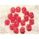 10pc - Perles Shamballas Résine 10x8mm Rose clair   4558550030139