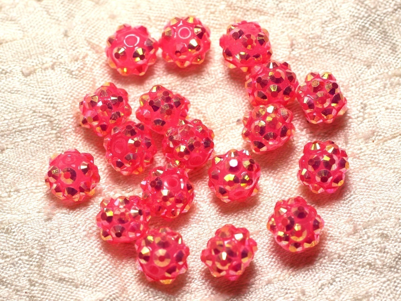 10pc - Perles Shamballas Résine 10x8mm Rose clair   4558550030139