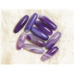 1pc - Perle Pierre - Agate Olive Riz Fuseau 26-30mm Violet Mauve Blanc - 4558550030207