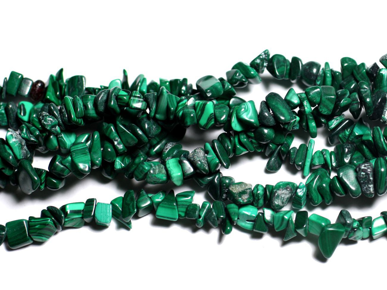 40pc - Perles de Pierre Rocailles Chips - Malachite 4-10mm -  4558550030214 