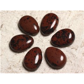 Semi Precious Stone Drop Pendant - Mahogany Obsidian 25mm 4558550030238