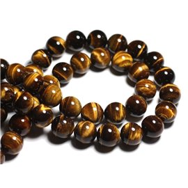 2pc - Stone Beads - Tiger Eye Balls 14mm - 4558550030276 