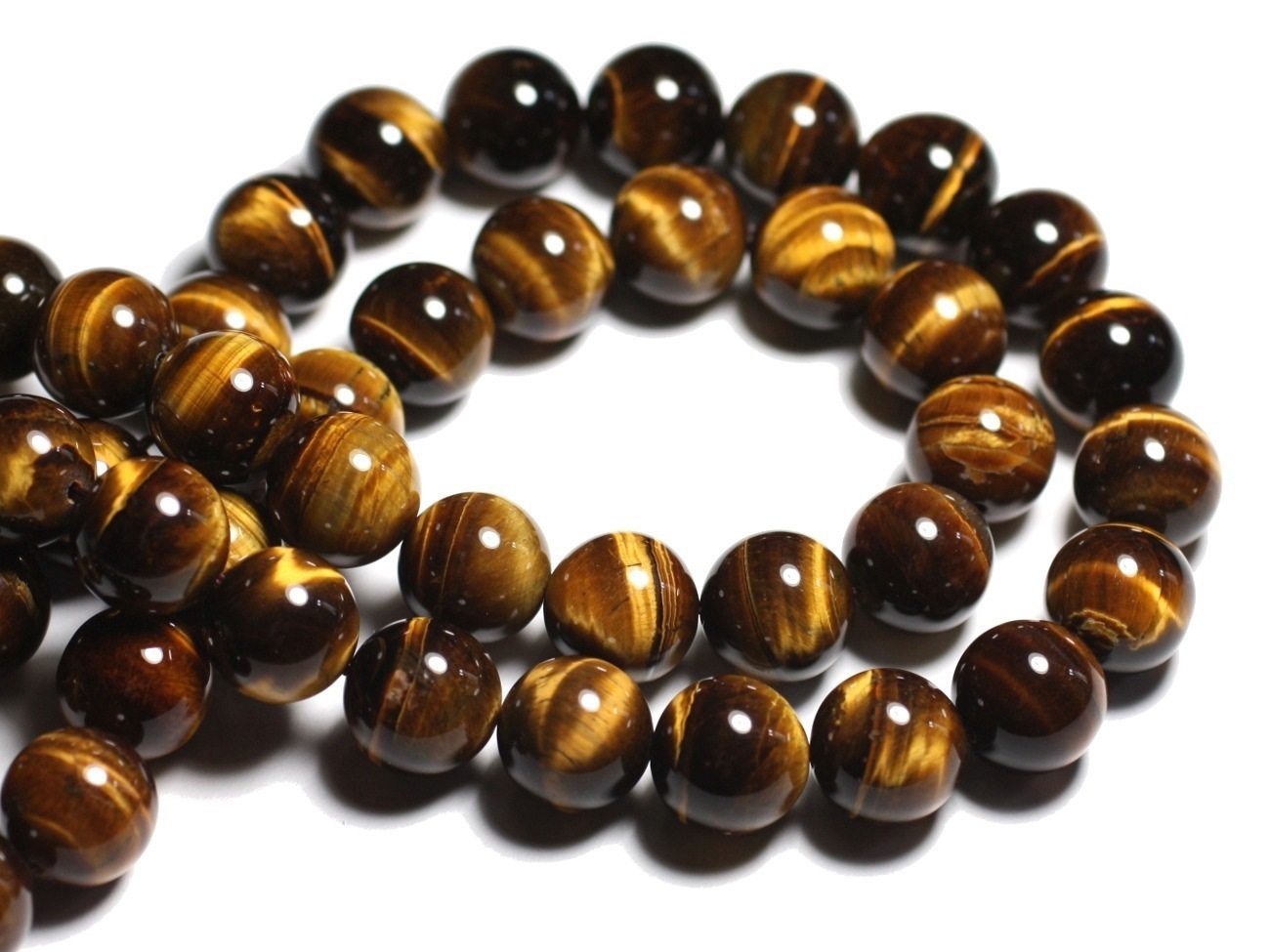 2pc - Perles de Pierre - Oeil de Tigre Boules 14mm -  4558550030276 