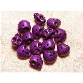 10pc - Cuentas de calavera sintéticas turquesa 14 mm Púrpura 4558550030320