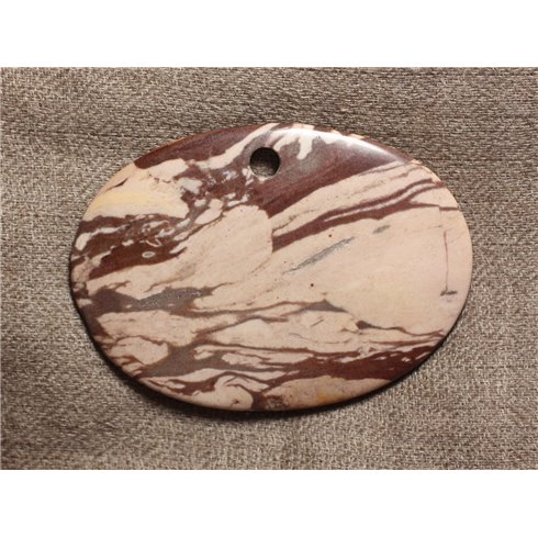 Pendentif en Pierre semi précieuse - Jaspe Zèbre 70x50mm n°11  4558550006448 